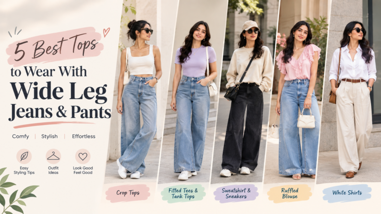 tops to wear with wide leg jeans