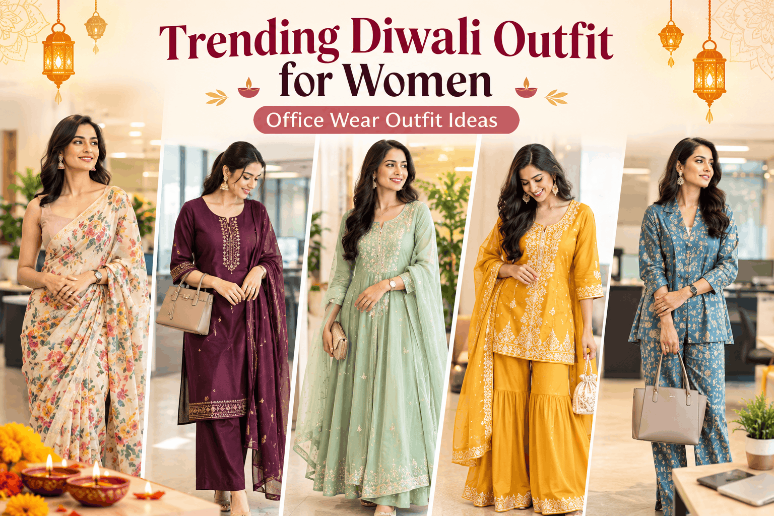 Diwali outfit ideas for women for office wear india